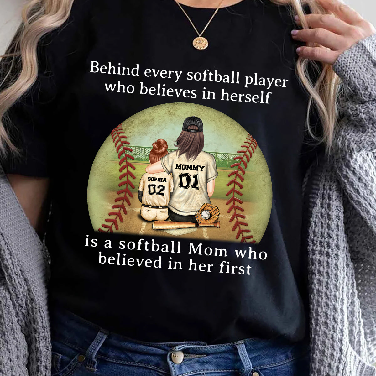 Softball Mom Believe - Personalized Softball T-shirt & Hoodie