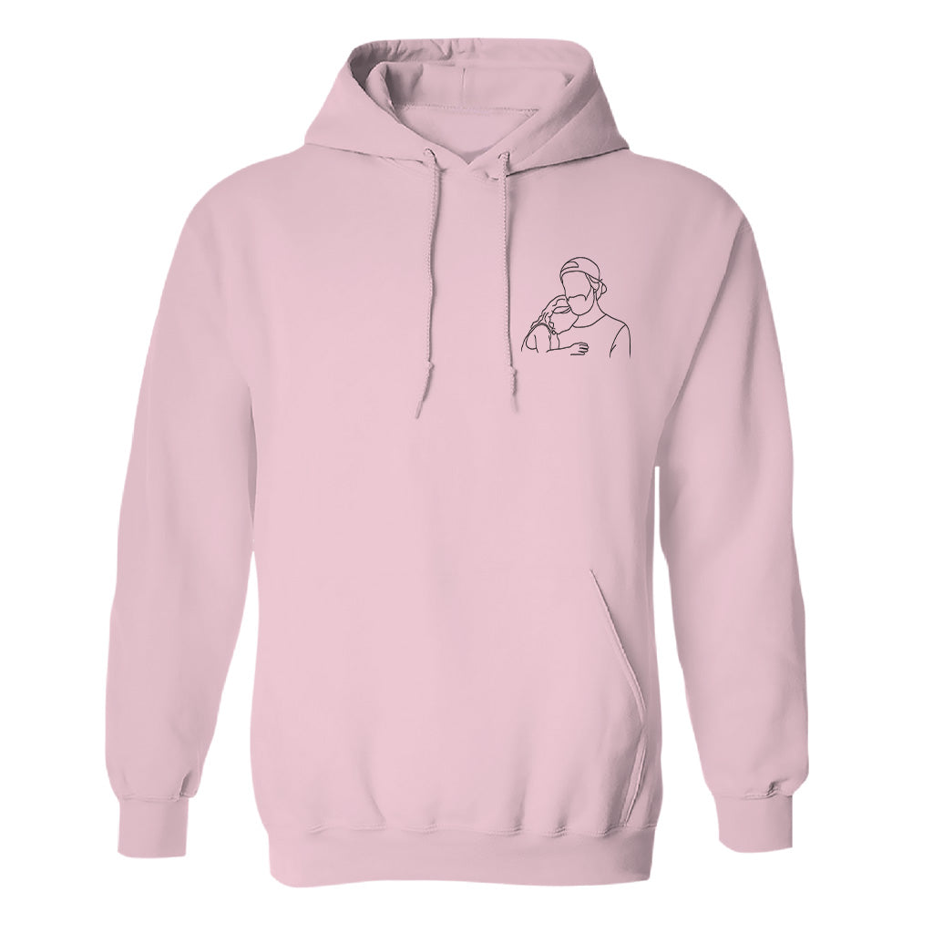 Individuelle Linienzeichnung – Personalisierter Onkel-Hoodie mit Stickerei