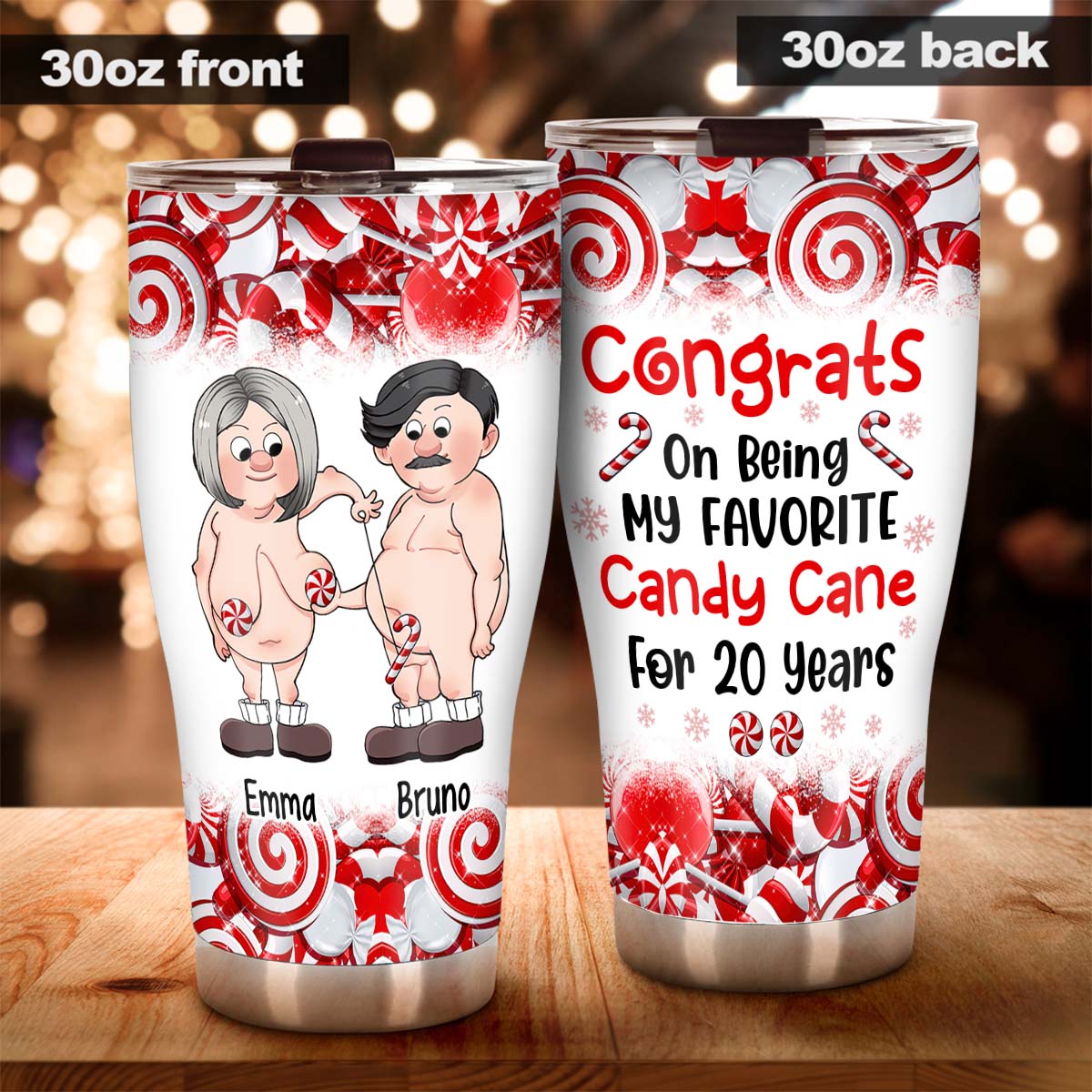 Congrats On Being My Favorite Candy Cane - gift for husband, wife, girlfriend, boyfriend - Personalized Tumbler