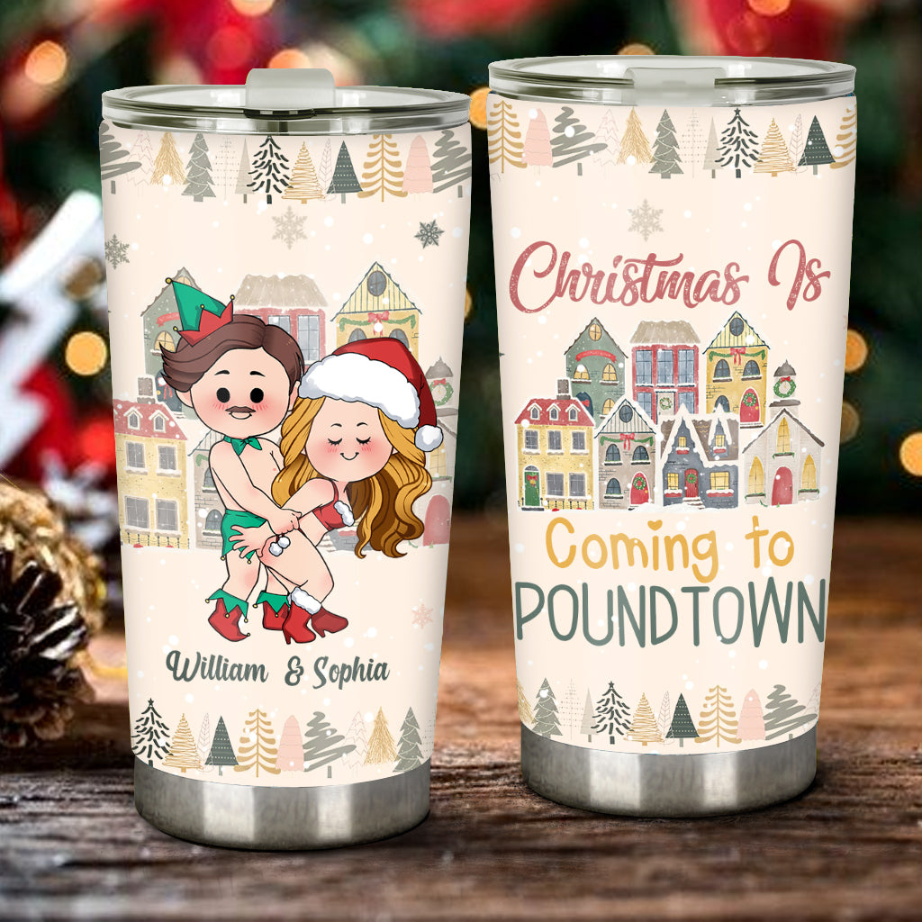Weihnachten naht in Poundtown – personalisierter Paar-Trinkbecher