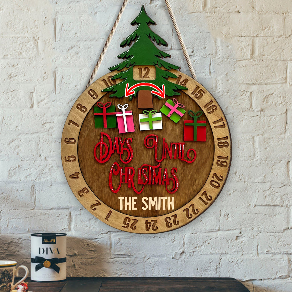 Days Until Christmas - Personalized Family Christmas Countdown Wood Sign 1