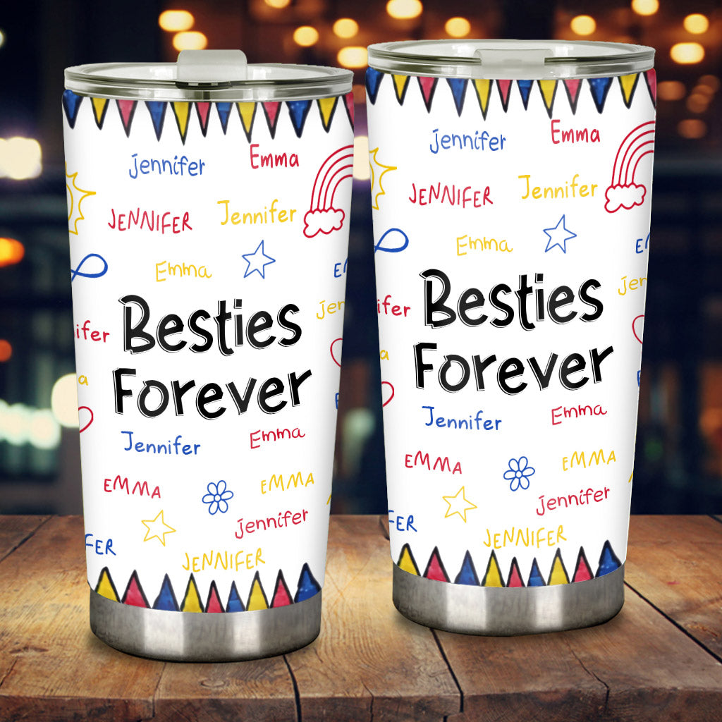 Besties Forever - Gift for friend - Personalized Tumbler
