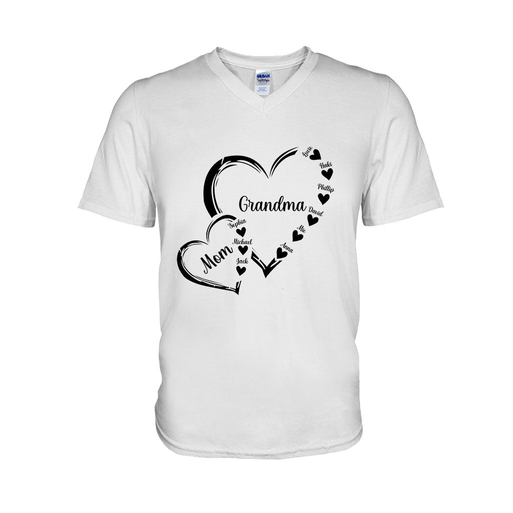 Grandma/Mom/Nana Heart - Personalized Grandma T-shirt And Hoodie