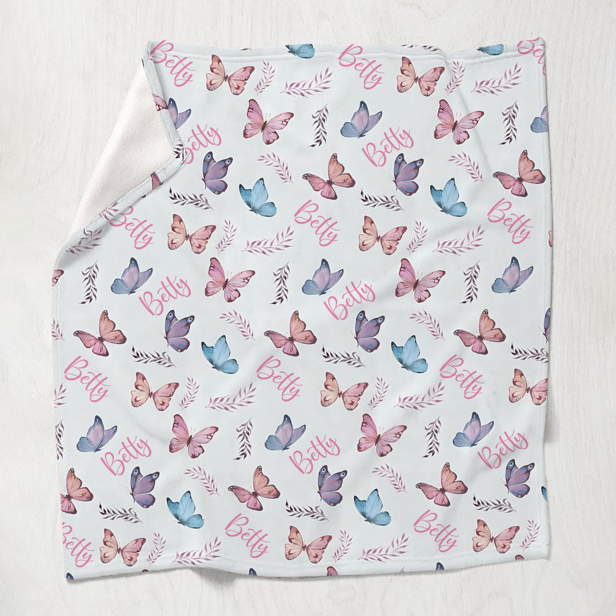 Couverture personnalisée papillon pour nouveau-né