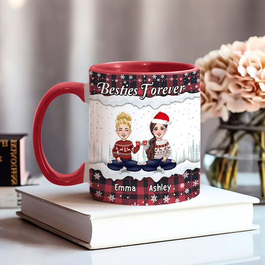 Besties Forever - Personalized Bestie Accent Mug