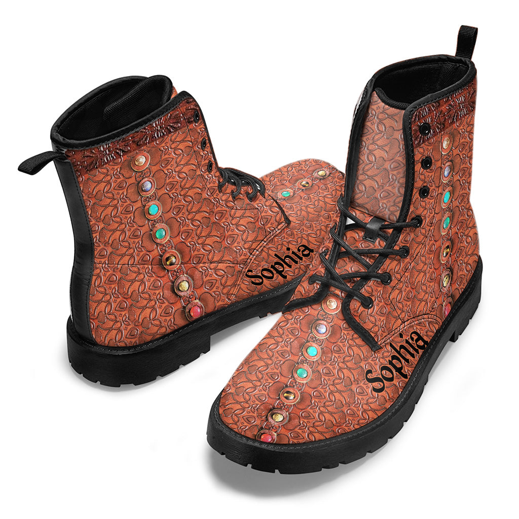 Namaste - Personalized Yoga Leather Boots