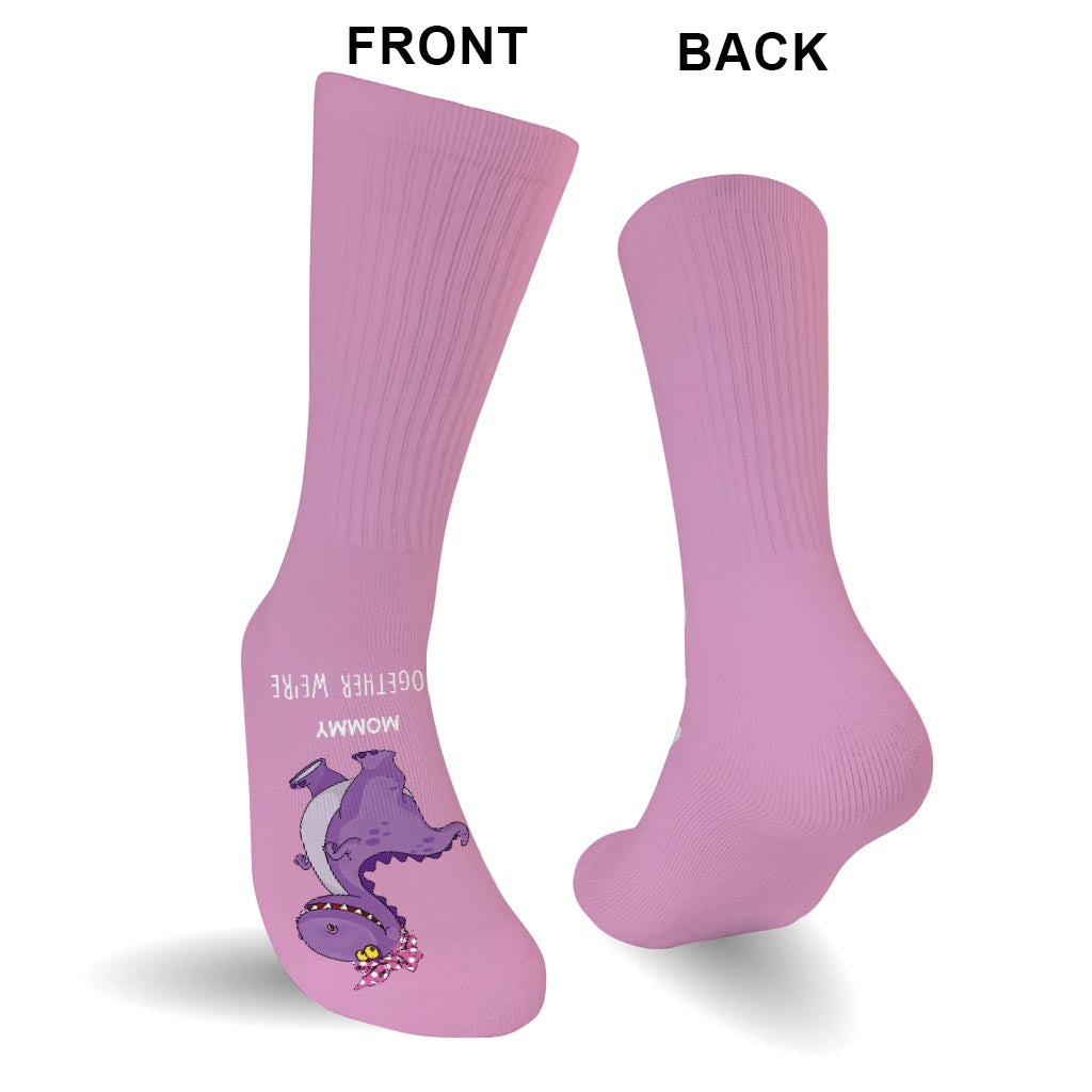Together We're Roarsome - Gift for dad, grandma, grandpa, mom, uncle, aunt, brother, sister, son, daughter, granddaughter, grandson, new mom, new dad - Personalized Socks
