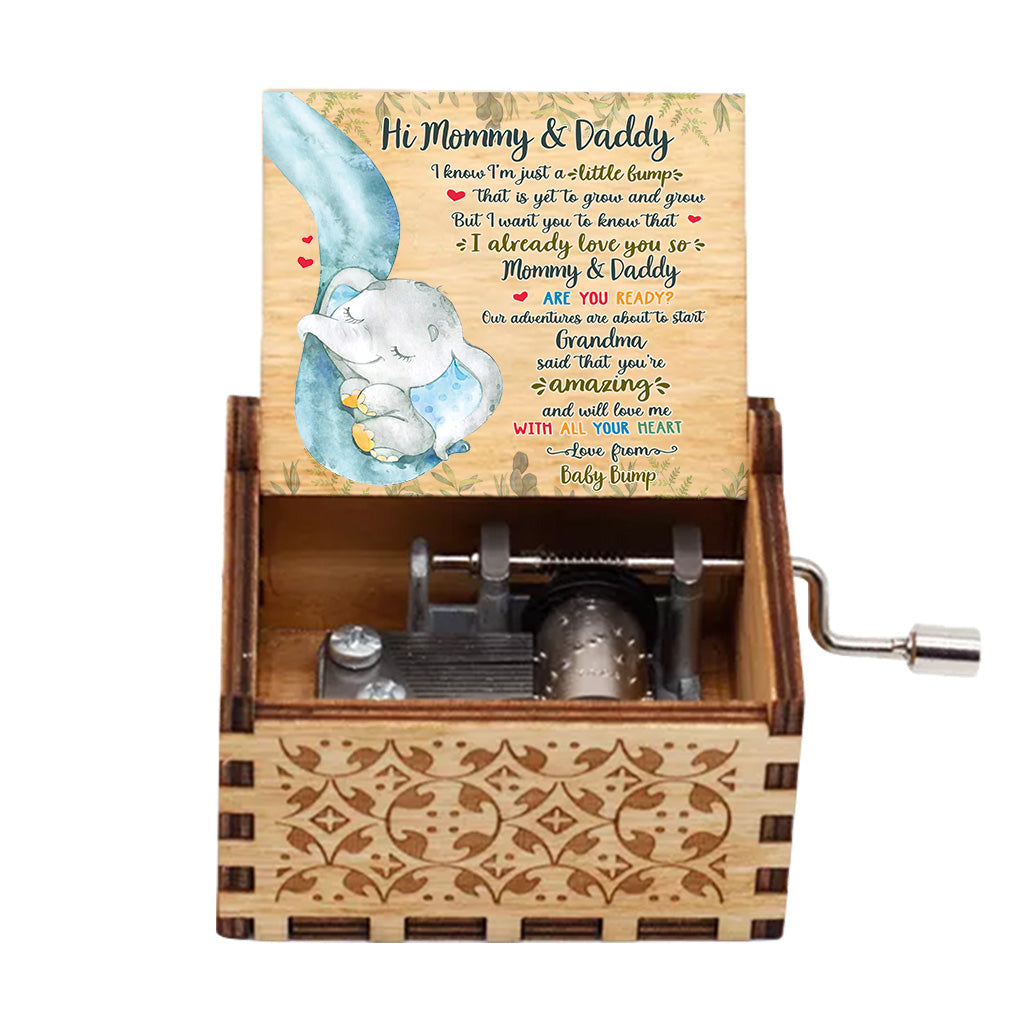 Love From Baby Bump - Personalized Mother Hand Crank Music Box