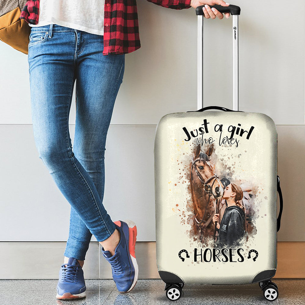 Just A Girl Who Loves Horses - Personalized Horse Luggage Cover