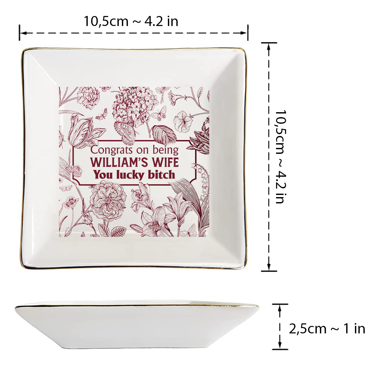 Congrats On Being My Girlfriend / Wife You Lucky - gift for wife, girlfriend - Personalized Jewelry Dish