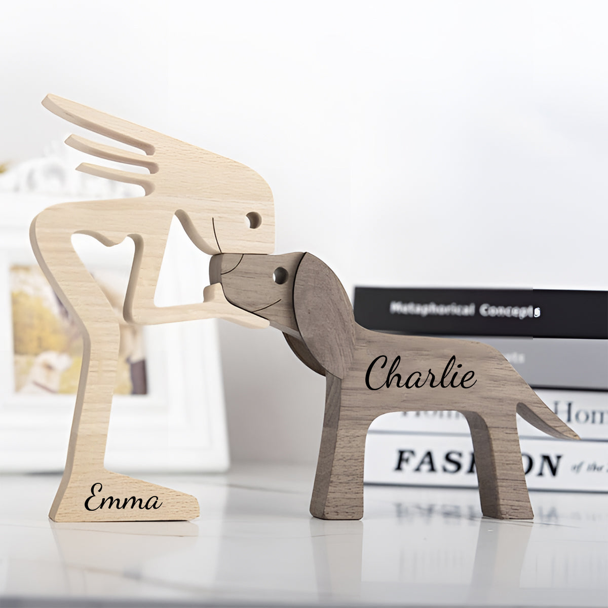 You & Me And The Dog - Personalized Couple Decorative Figures