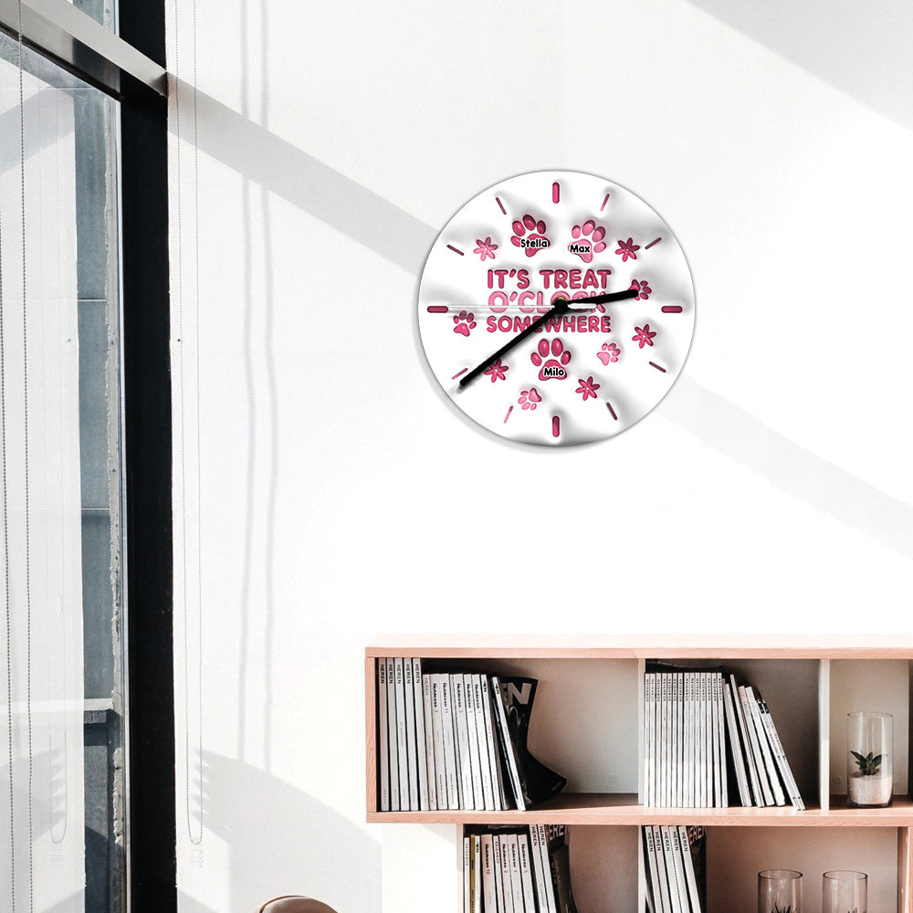 Irgendwo ist immer Leckerli-Zeit – personalisierte Hunde-Wanduhr