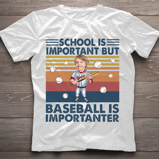School Is Important But - Personalized Baseball T-shirt And Hoodie