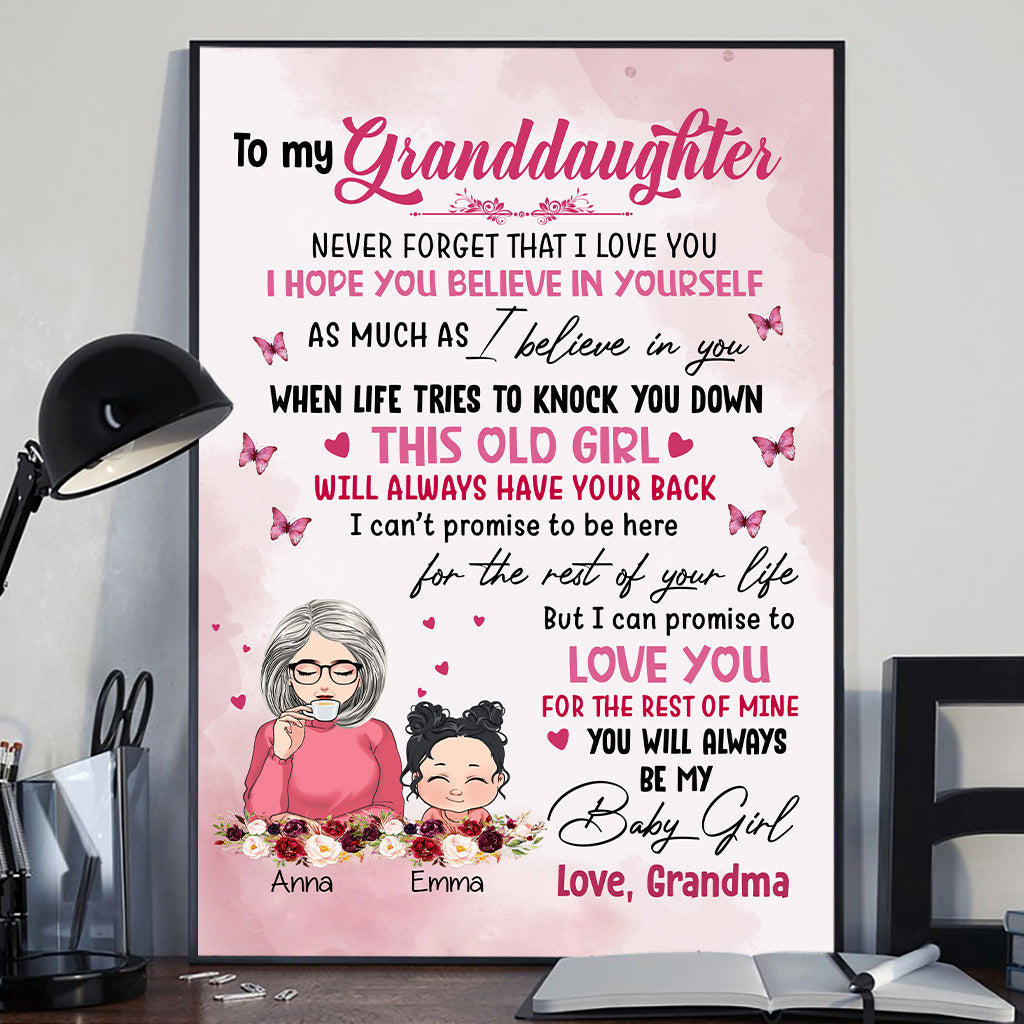 To My Granddaughter - Personalized Grandma Canvas And Poster