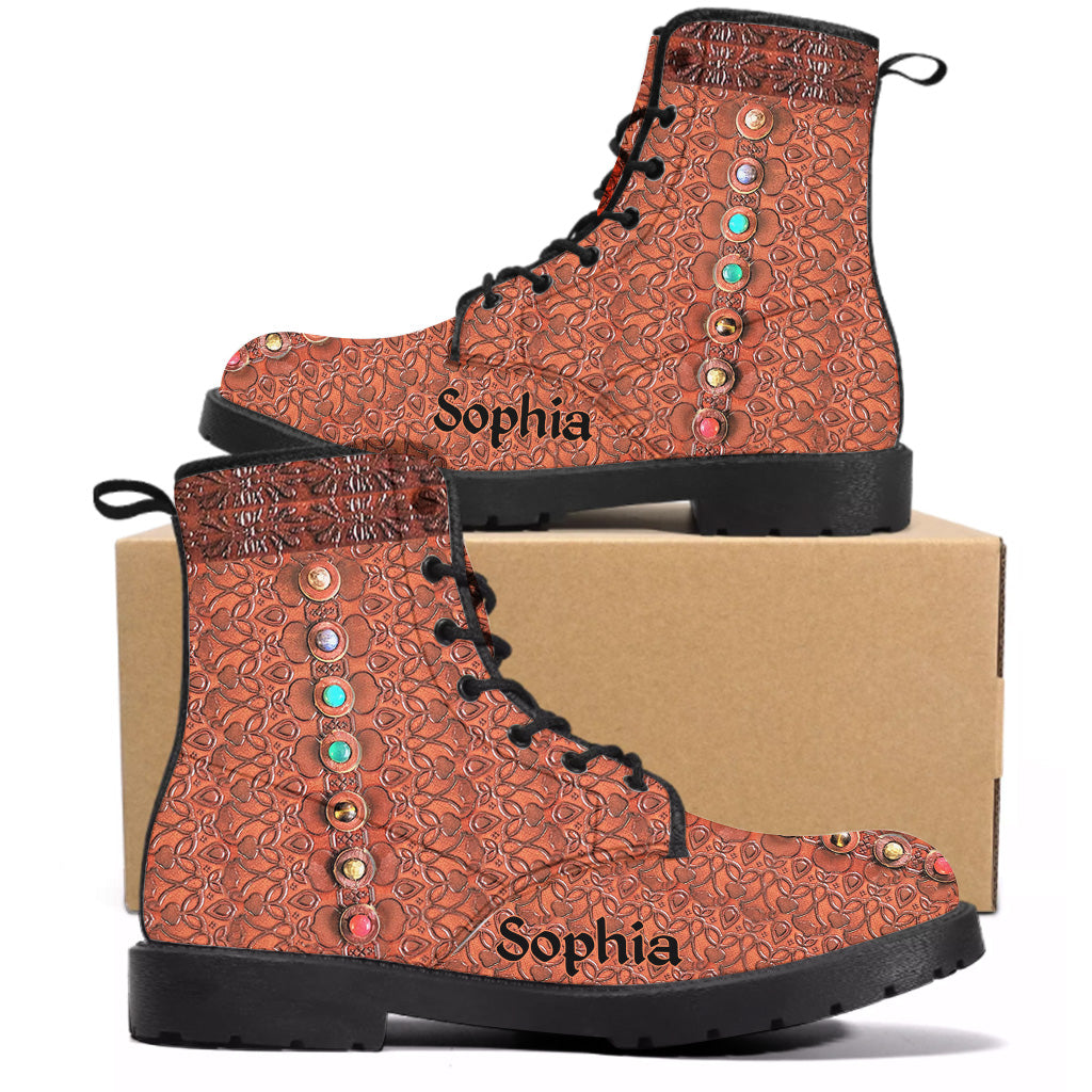Namaste - Personalized Yoga Leather Boots
