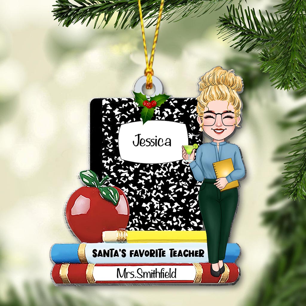 Weihnachtsmanns Lieblingslehrer – Personalisierter Lehrer-Weihnachtsbaumschmuck