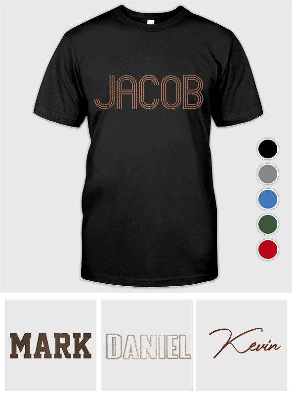 T-shirt brodé personnalisé avec nom - Beau-père