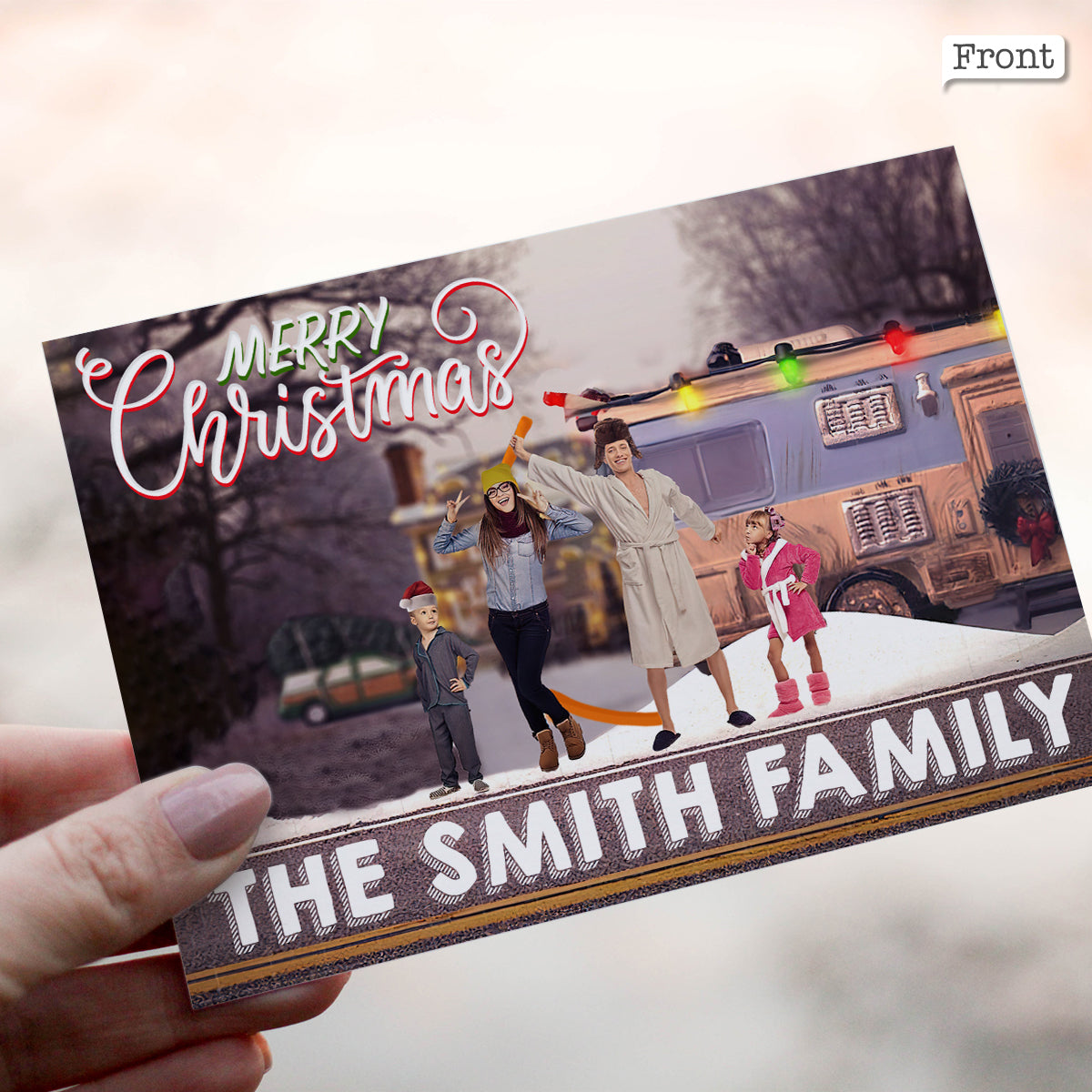 Merry Christmas - Personalized Family Greeting Card