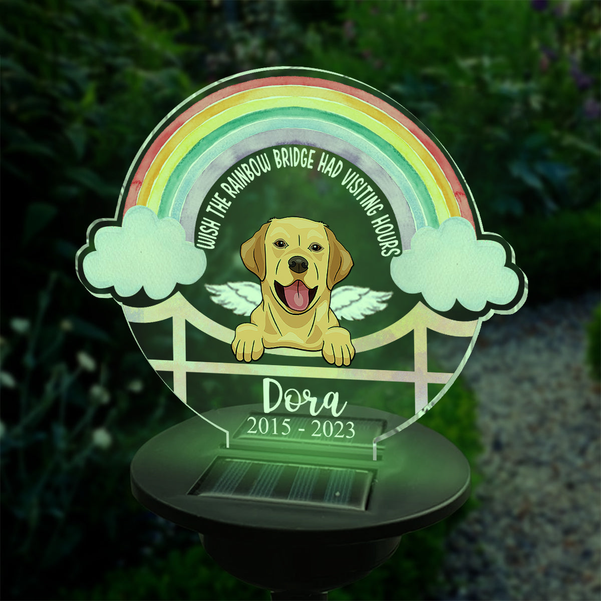 Pont Arc-en-ciel - Lampe solaire personnalisée pour jardin pour chien
