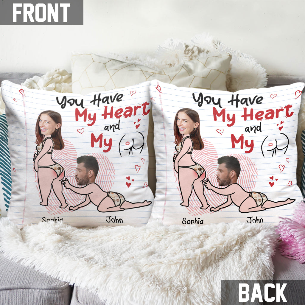 You Have My Heart - Personalized Couple Throw Pillow