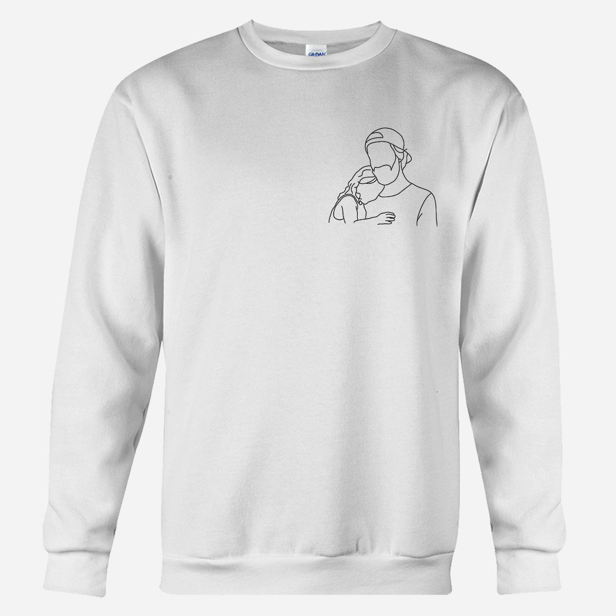Custom Line Art - Personalized Step Dad Embroidered Sweater
