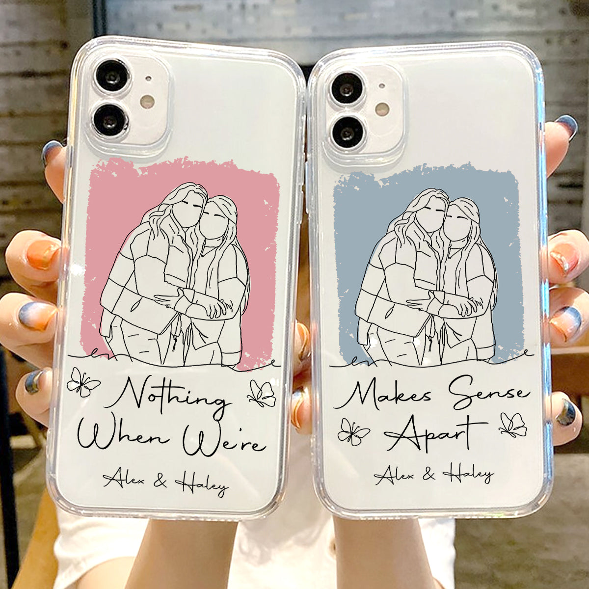 Nothing Makes Sense When We're Apart - Personalized Bestie Clear Phone Case