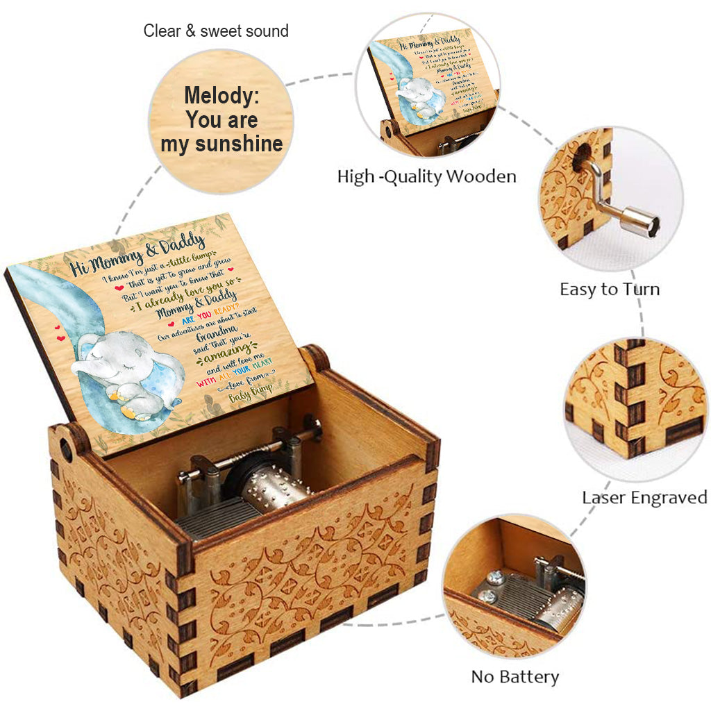 Love From Baby Bump - Personalized Mother Hand Crank Music Box