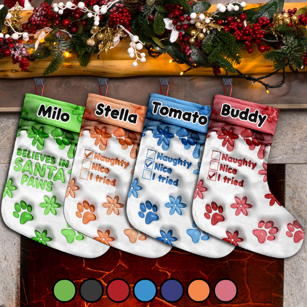 Naughty Nice I Tried - Personalized Dog Christmas Stockings