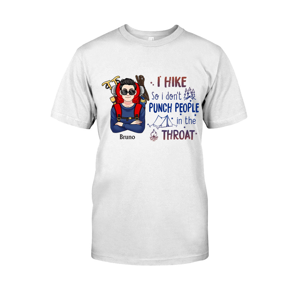 Ich wandere, damit ich niemandem in den Hals schlage – Personalisiertes Wander-T-Shirt und Hoodie