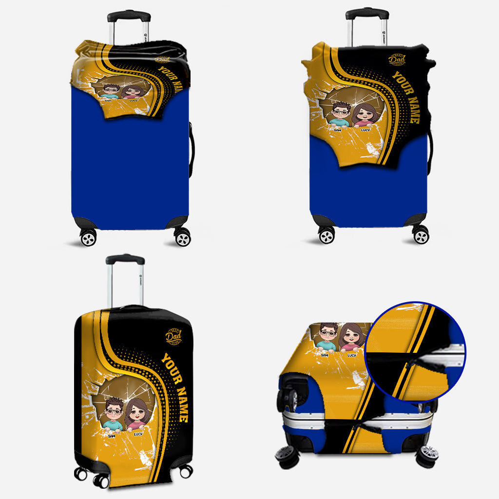 Best Dad Ever - Personalized Father Luggage Cover