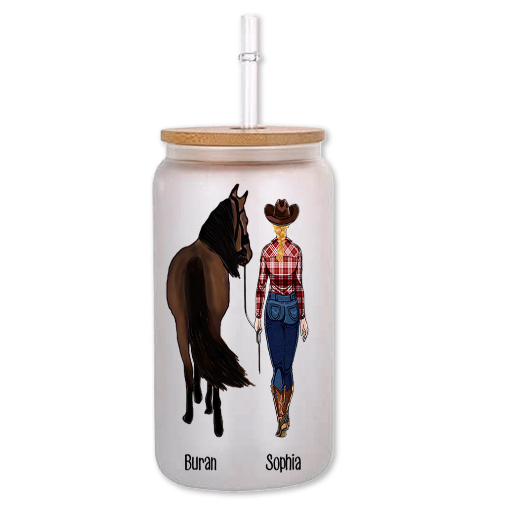 Just A Girl Who Loves Horses - Personalized Horse Can Glass