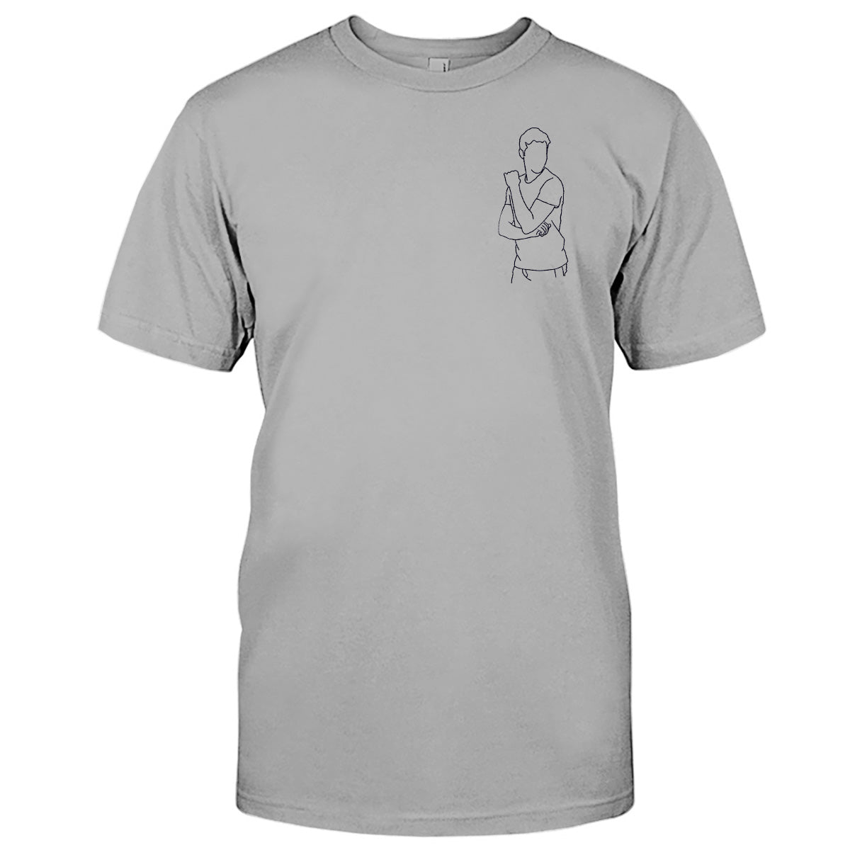 Custom Line Art - Personalized grandson Embroidered T-shirt
