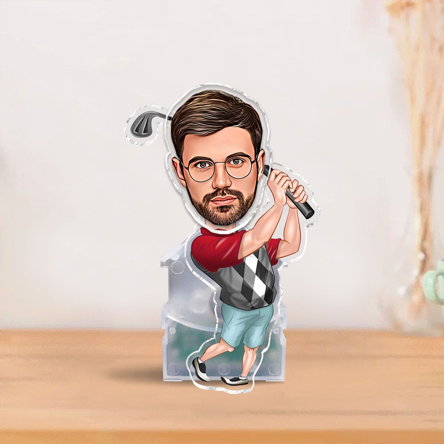 Lustige Fotofigur – Personalisierter Golf-Wackelkopf