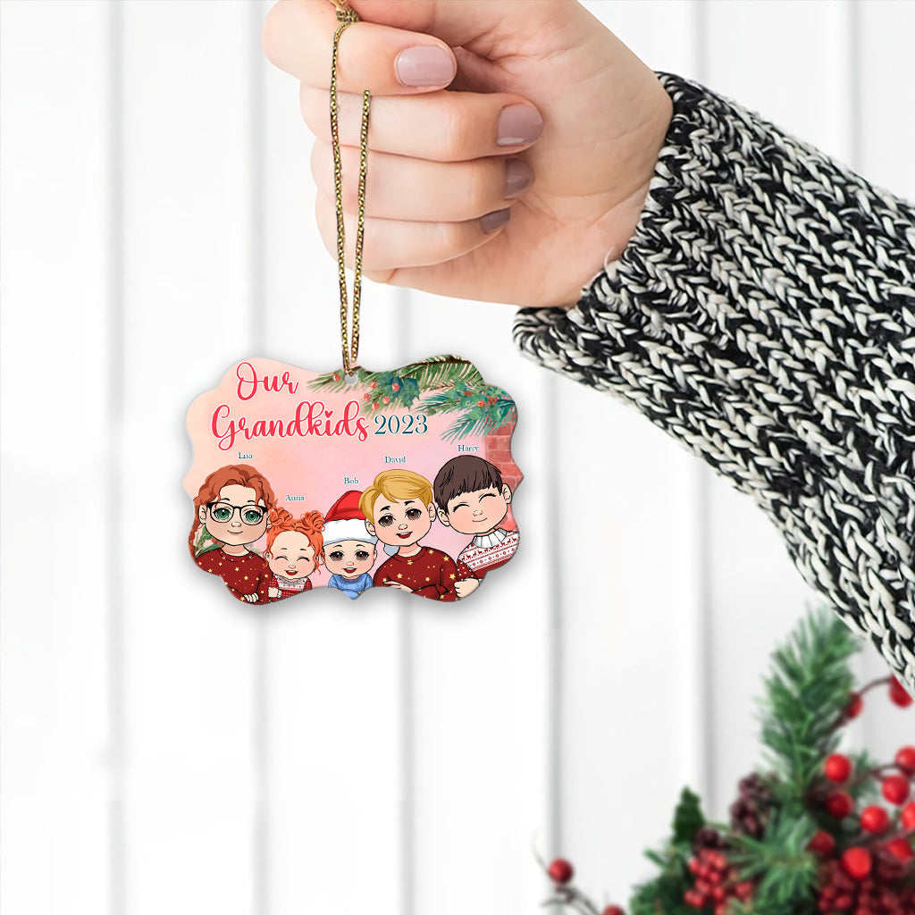 Mes petits-enfants 2023 - Ornement en aluminium personnalisé pour grand-mère