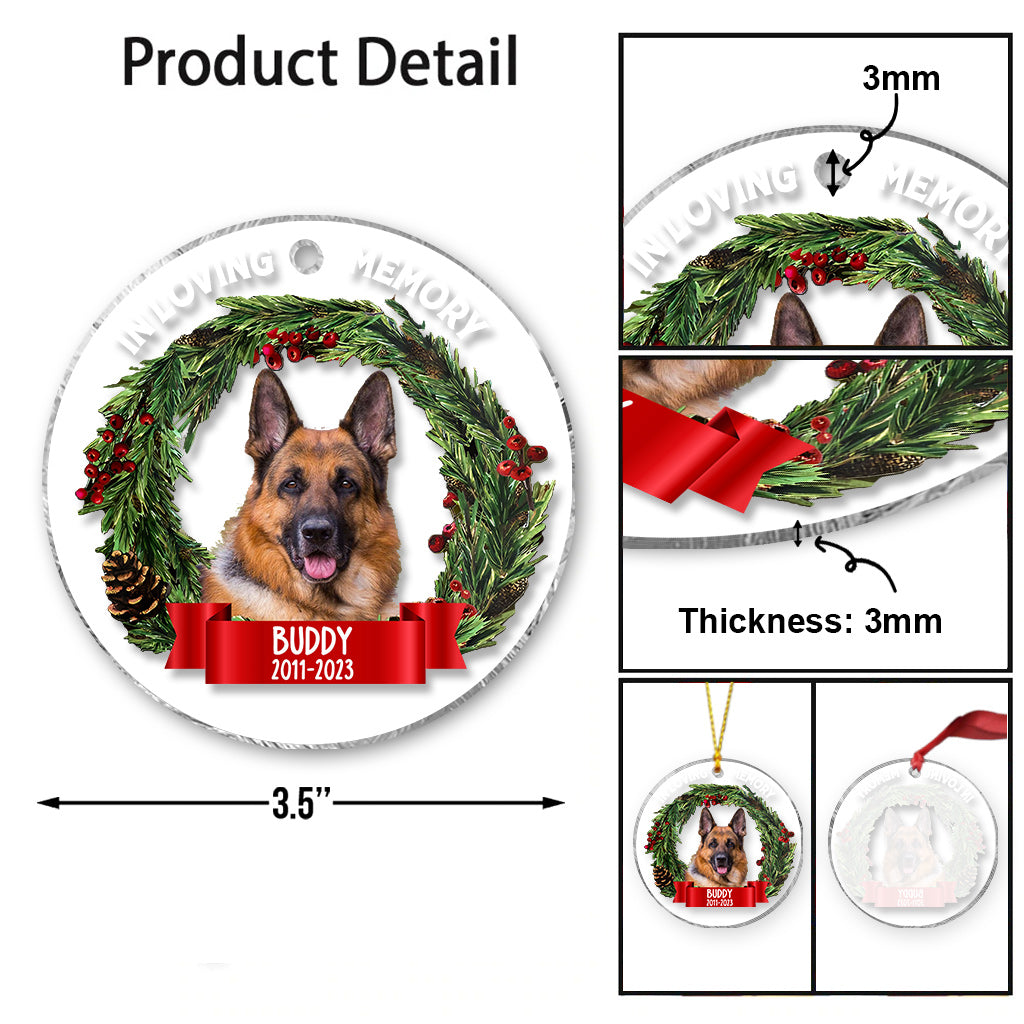 En souvenir de notre chien - Ornement transparent personnalisé