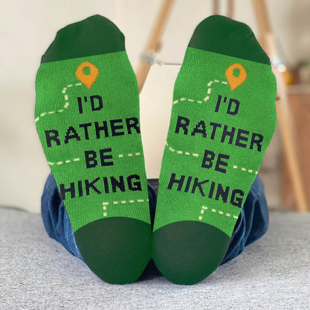 I'd Rather Be Hiking - Personalized Hiking Socks
