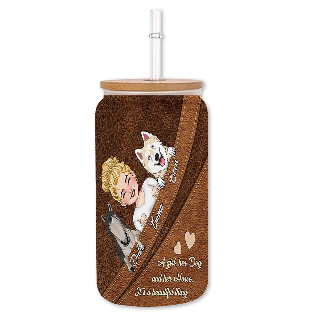 What A Beautiful Thing - Personalized Horse Can Glass