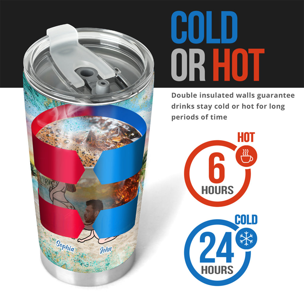 I Love You To The Beach - Personalized Couple Tumbler