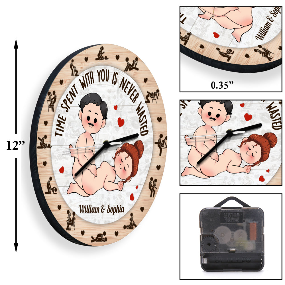 Time Spent With You - Personalized Couple Wall Clock