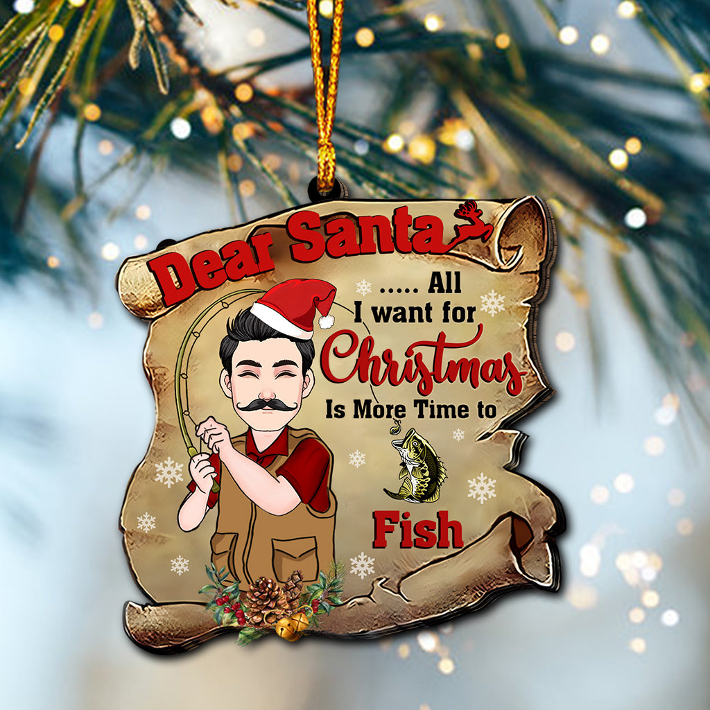 Dear Santa - Personalized Fishing Ornament