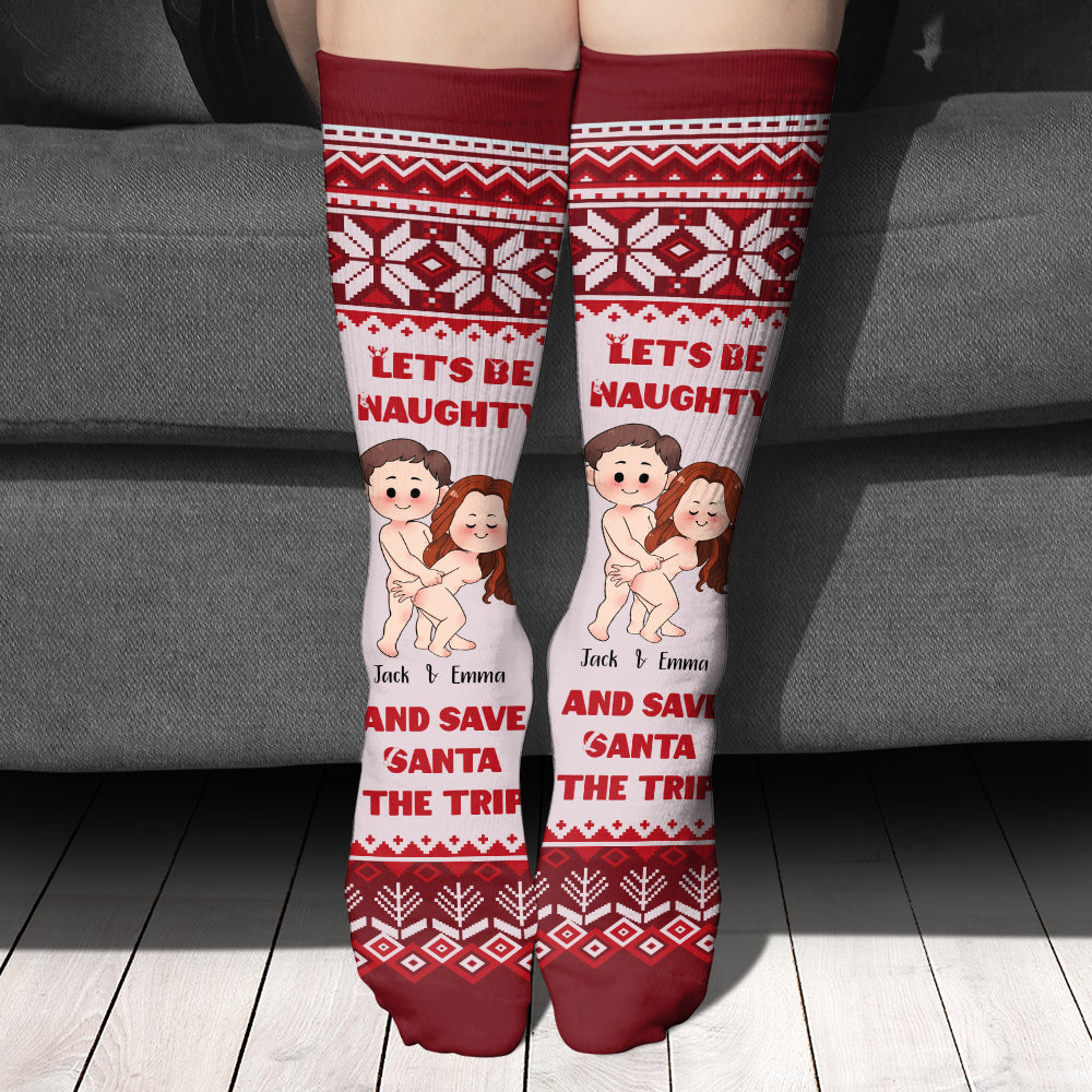 Let's Be Naughty - Personalized Couple Socks