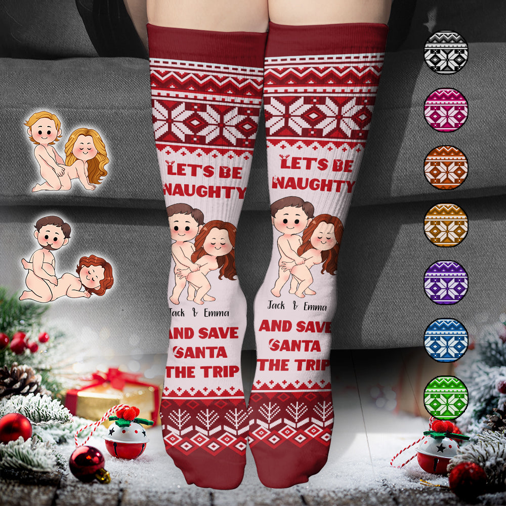 Let's Be Naughty - Personalized Couple Socks
