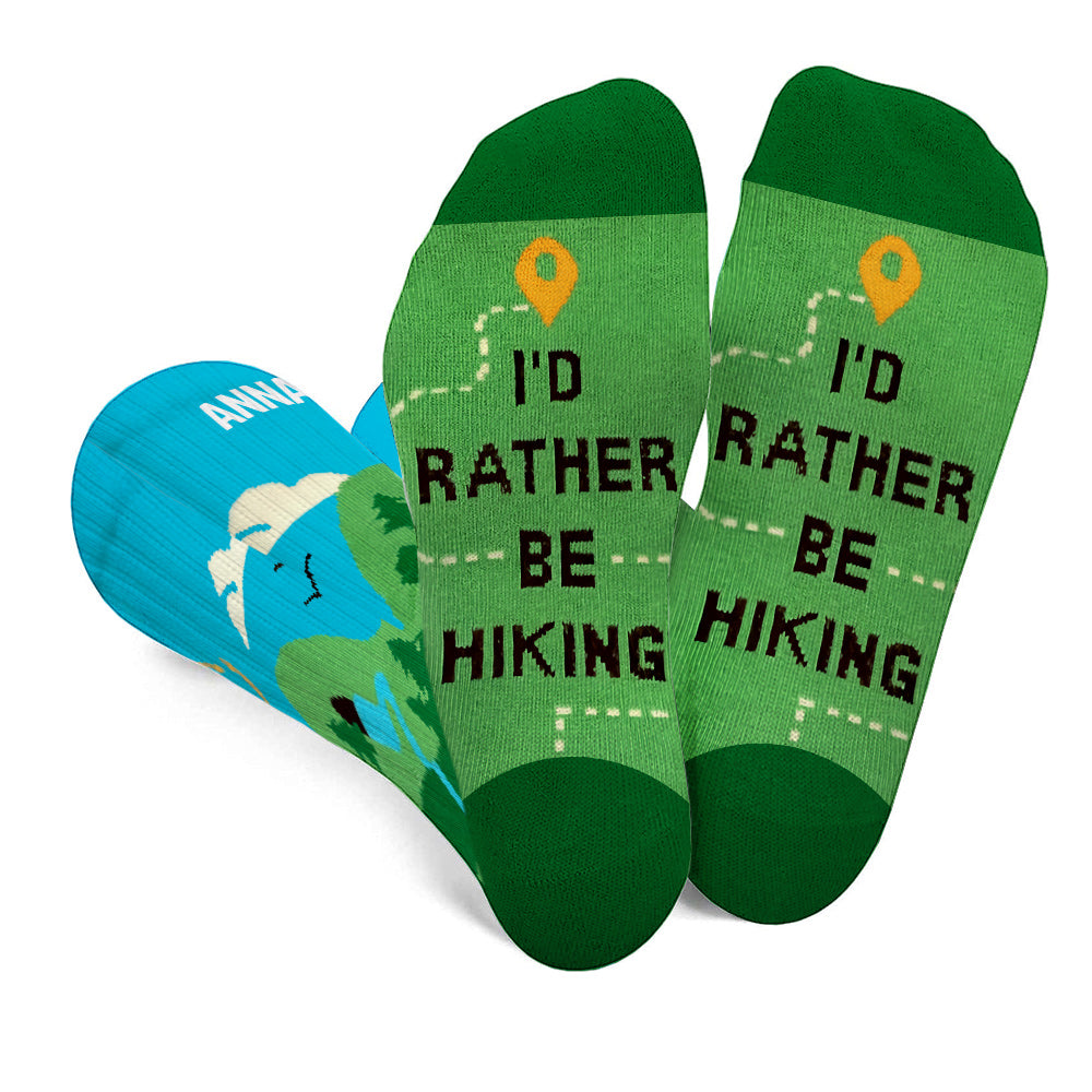 I'd Rather Be Hiking - Personalized Hiking Socks