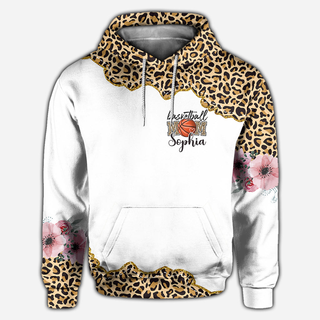 Maman basketteuse léopard - T-shirt de basket personnalisé intégral
