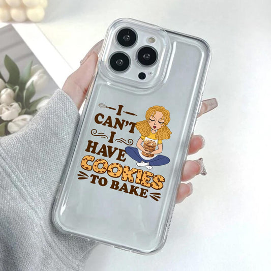 I Can't I Have Cookies To Bake - Personalized Baking Clear Phone Case