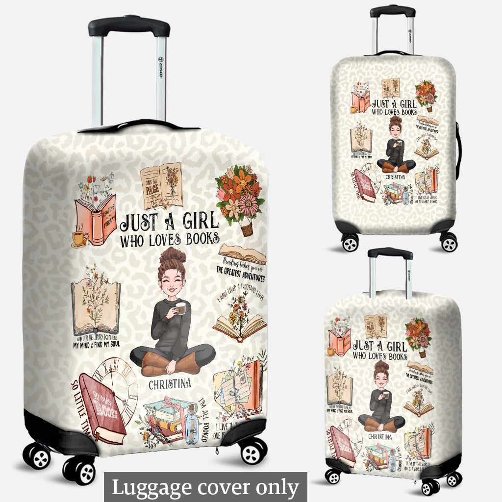 Just A Girl Who Loves Books - Personalized Book Luggage Cover