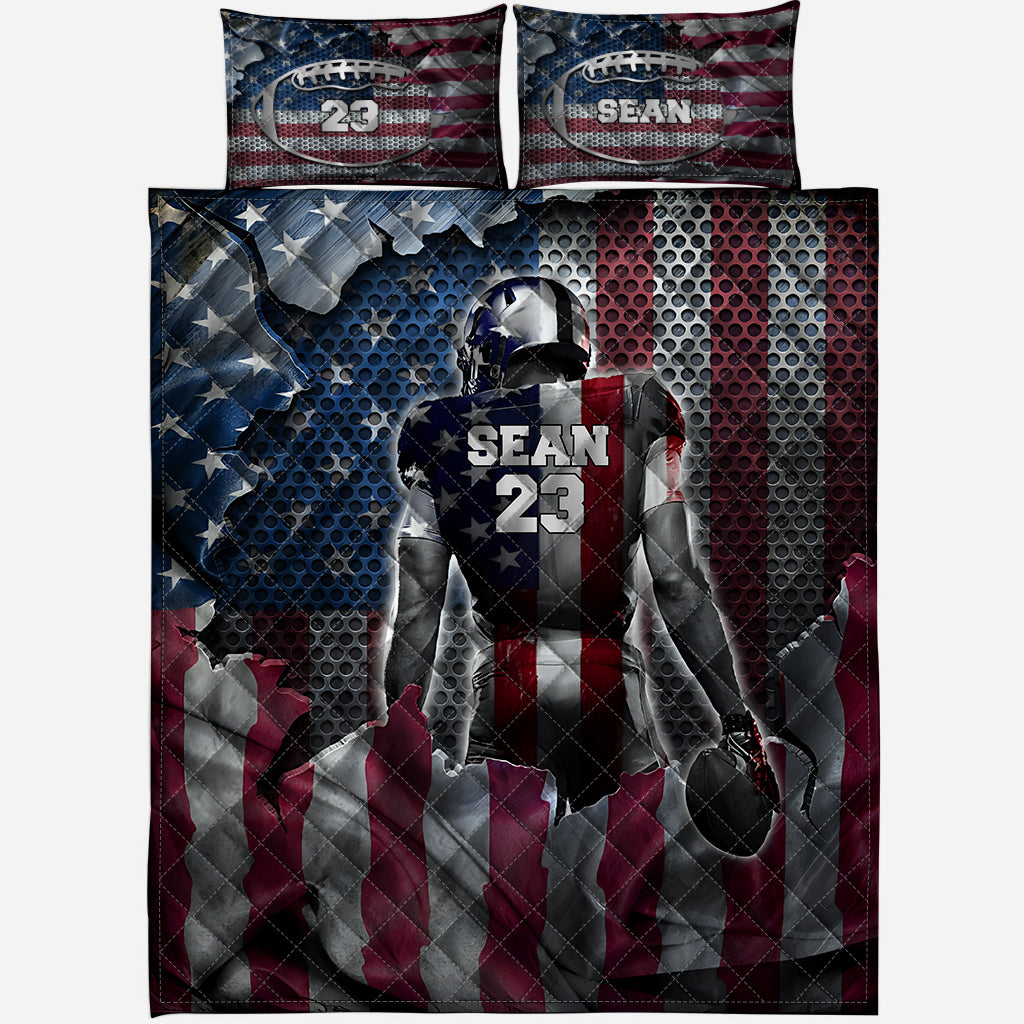 J'adore le football - Ensemble de courtepointe personnalisé sur le thème du football