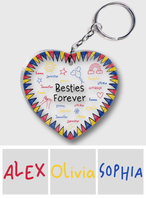 Besties Forever - Gift for friend - Personalized Transparent Keychain