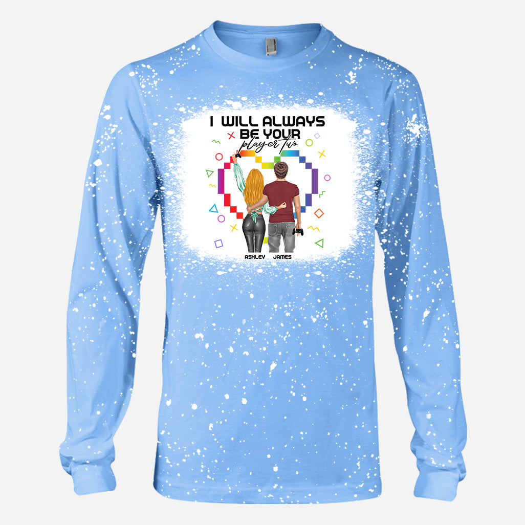 I Will Always Be Your Player Two - Personalized Video Game Bleached T-Shirt