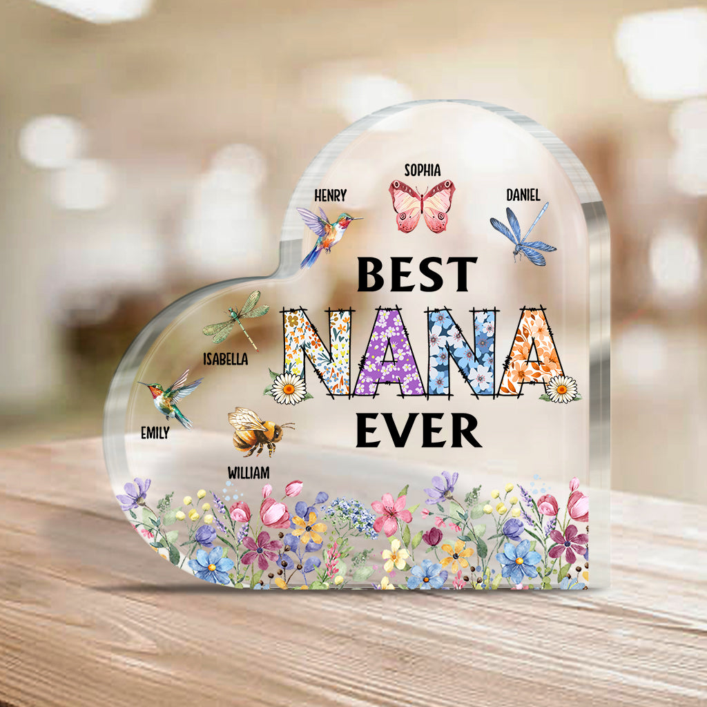 Best Mom Nana Ever - Personalized Grandma Custom Shaped Acrylic Plaque